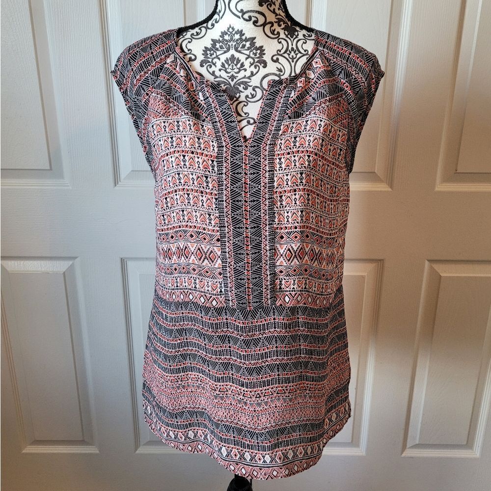 Nic+Zoe boho geographic designed top